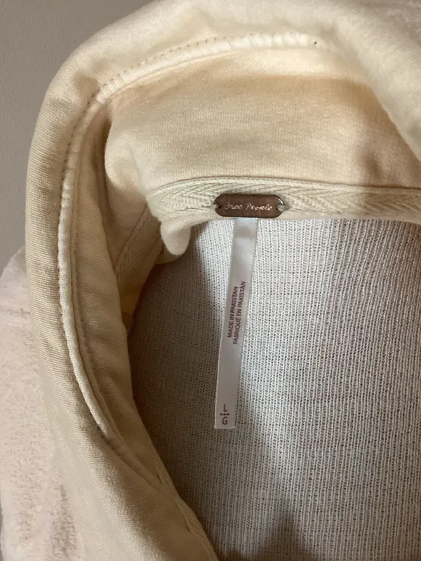 Free People Ruby Jacket Fleece Shacket in Peach, Size Large - Image 2