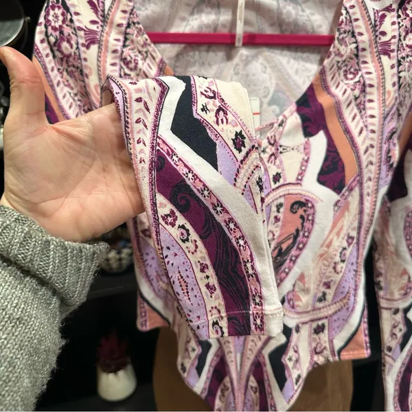 Free People Pick a Place Bodysuit – Size XS – NWT – Paisley Lace-Up Statement - Image 7
