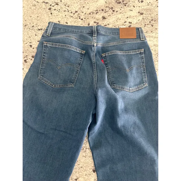 Levi's Premium Baggy Dad Jeans Womens 30x30 Mid Rise Wide Leg Medium Wash - Image 8