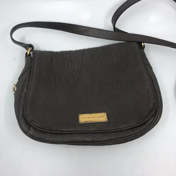 Marc Jacobs Dark Brown Rough Leather Crossbody Bag - Image 4