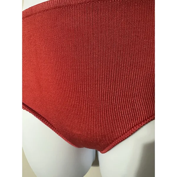 Calle‎ Del Mar Aza Ziegler Red Ribbed Knit Hot Pants Shorts – Size M - Image 3