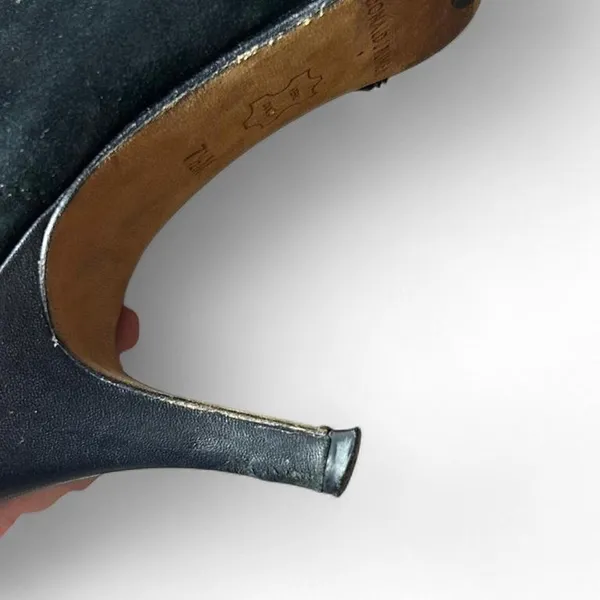 Donald Pliner Tinsley Black Suede Kitten Heel Boots (Model Off Duty Edit) - Image 7