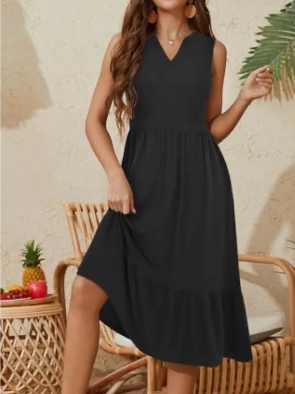 Sleeveless Black Maxi Dress - Classic Everyday - Image 4