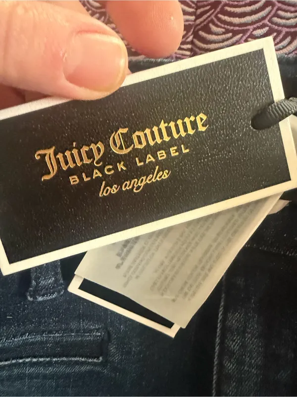 NWT Juicy Couture Black Label high rise flare dark wash jeans size 26 - Image 6