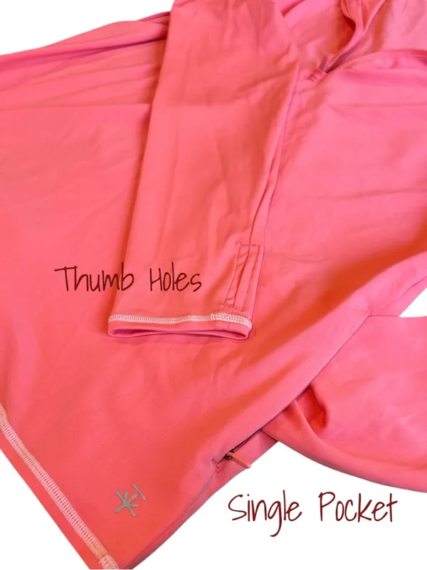 Soybu Pink/Coral Quarter Zip Performance Top L - Thumbholes & Zip Pocket - Image 3