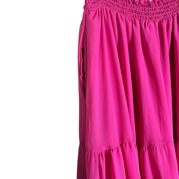 Haptics Womens Boho Tiered Maxi Skirt Size M Pink Festival Summer Romantic - Image 6