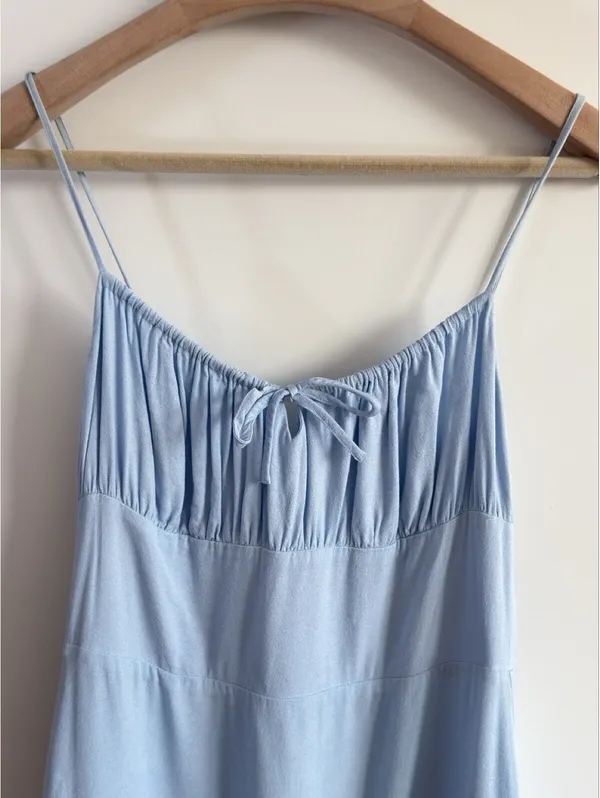 Sunday Best Delilah Dress Sky Blue ECOVERO Mini Dress Size M Aritzia - Image 4