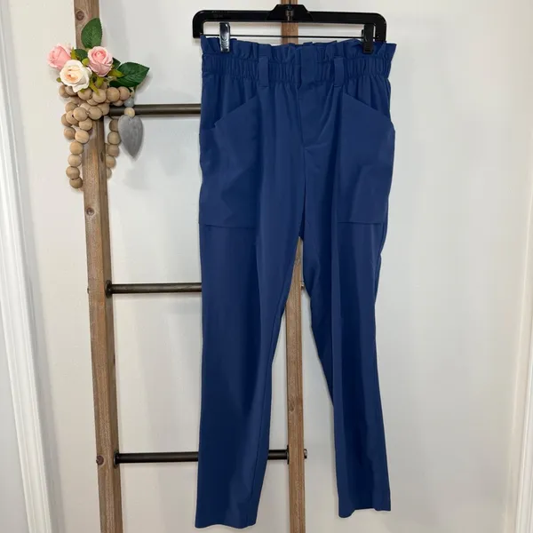Athleta Skyline Paper Bag High Waisted Blue‎ Pants Size 4 - Image 2