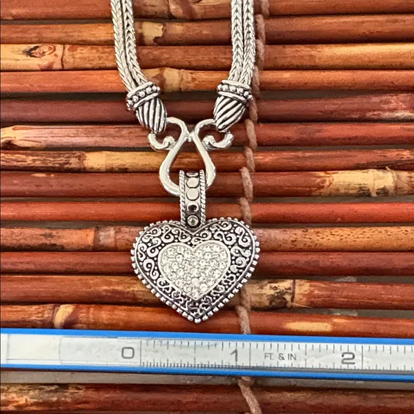 Lia Sophia Silver-Tone Filigree Heart Pendant Necklace 17”-20-25” - Image 6