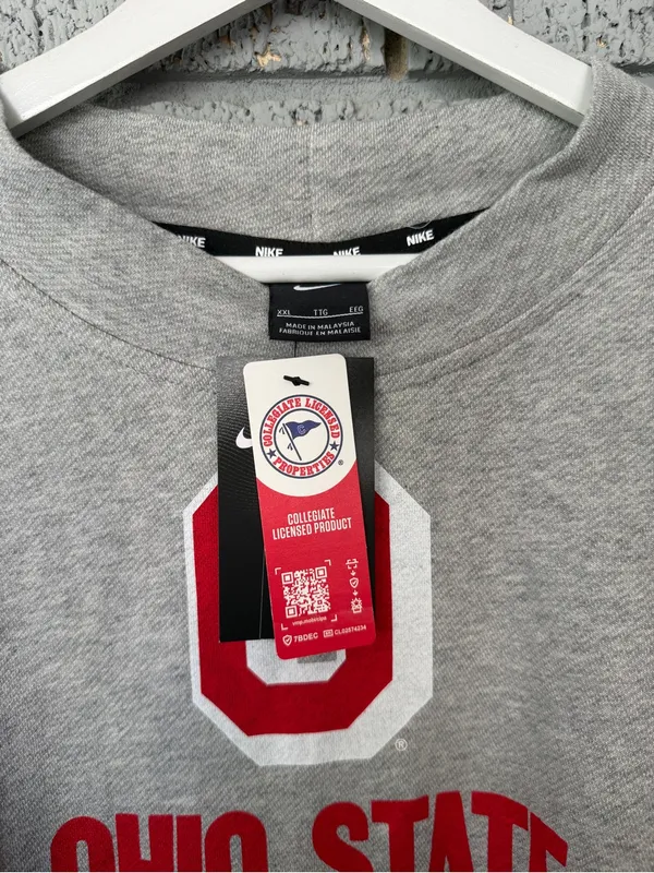 NWT Nike Mockneck Ohio State Buckeyes Crewneck Sweatshirt Size XXL Gray - Image 3
