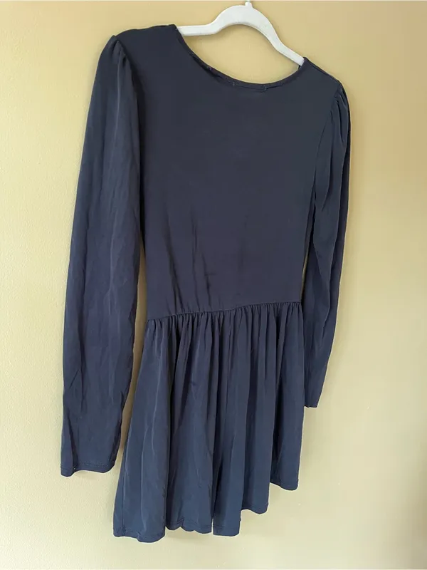 Women's Black Long-Sleeve Wrap Romper Dress - Image 6