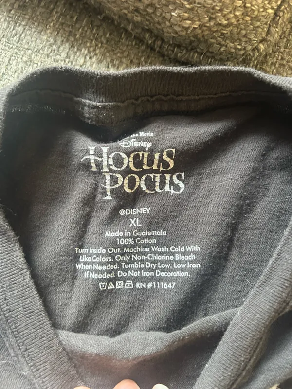 Disney Black Hocus Pocus Graphic Tee | Size XL Halloween - Image 7