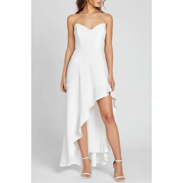 AMANDA UPRICHARD Symone Asymmetric Ruffle Maxi Dress, Ivory, XL - Image 3