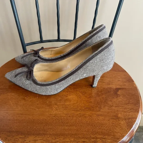 Kate Spade Tweed Bow Pointed Toe‎ Pump in Brown Size 9 - Image 3