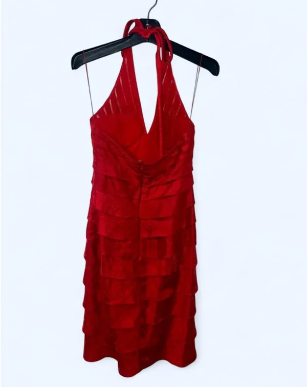 Y2K Cache red haltered cocktail dress - Image 4