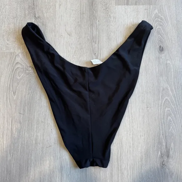 Aerie Black Cheekier High Cut V-Front Bikini Bottoms XXL 642754659 - Image 7