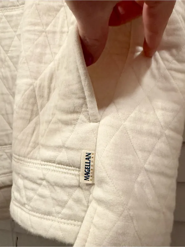 Magellan Outdoors Quilted Crewneck Pullover - Cream - Image 5