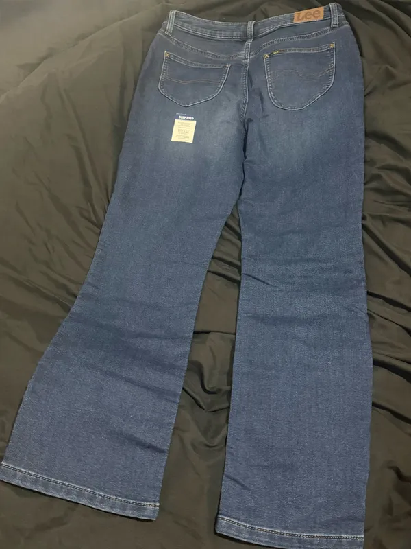 LEE Women's Fleece Lined Jeans Mid-Rise Straight Fit Size 8 Dazzle Me- NWT - Image 9