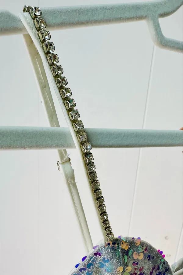 Boutique White and iridescent sequin jumpsuit - Image 7