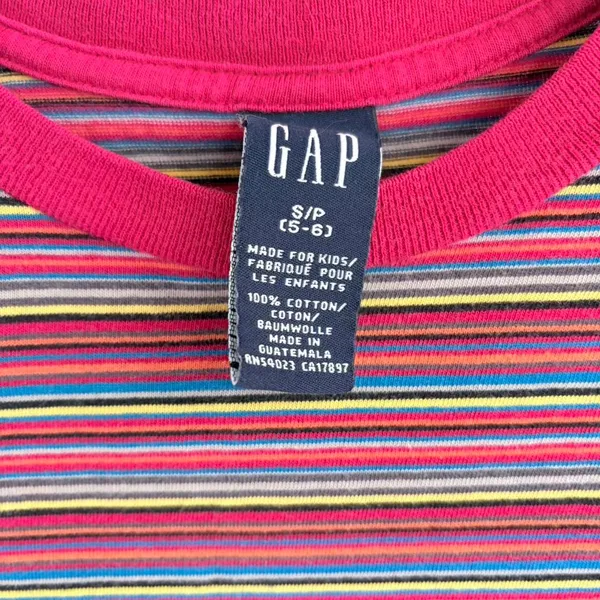 Gap Multicolor Striped Baby Tee Y2K 90s Crop Top Women's XS - Image 4