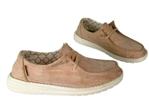 Hey Dude Wendy Sparkling Rose Gold Shoe Sz 7 Womens Loafers - Image 3