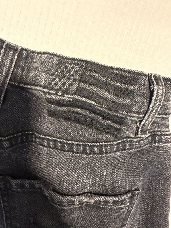Revice Denim Black High Waisted Skinny Jeans with Red Side Zippers - Image 9