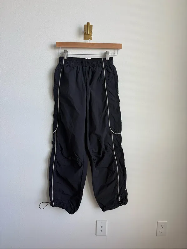 BDG Urban Outfitters Jess Straight Leg Nylon Track Pants Black XS - Image 6