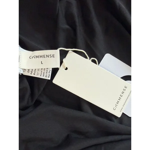 Commense Elegant Versatile Black Off-Shoulder Knotted Slim Long Dress NWT Large - Image 5