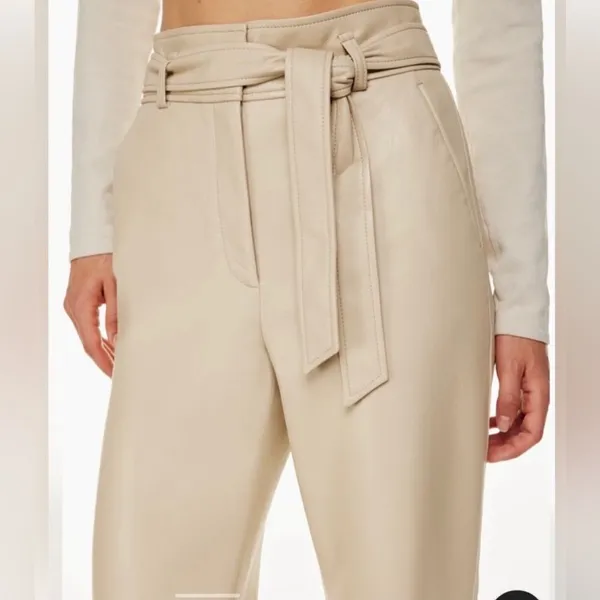 Aritzia Babaton Belted Vegan Leather Pant- Size 8 - Image 2
