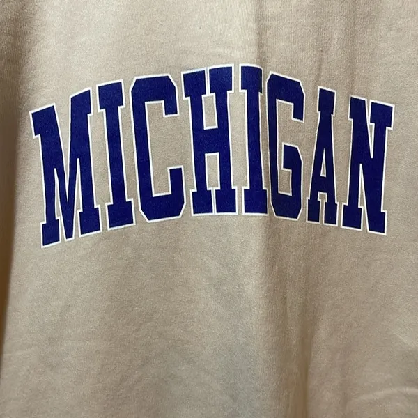 Womens PrettyLittleThing Tan Michigan Print Sweatshirt - Image 2