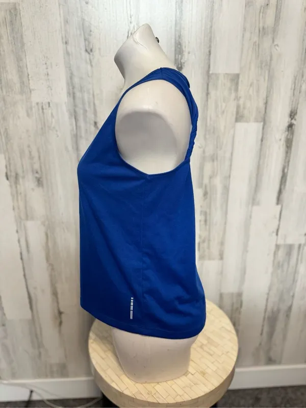 Run Win Repeat Open Back Athletic Tank Top Womens M Royal Blue Workout Gym - Image 5