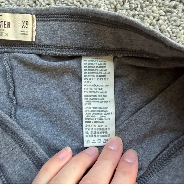 Hollister Gray Cotton Leggings Size Extra Small - Image 6