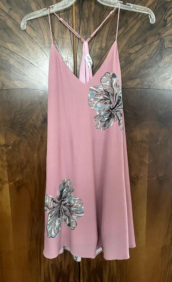 Y2K WET SEAL Printed Babydoll Mini Slip Dress Spaghetti Strap Size Small S Pink - Image 4