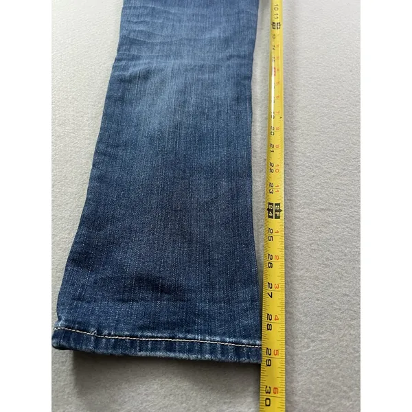 White House Black Market WHBM 6R Slim Ankle Jeans Distressed Medium‎ Wash Blue - Image 5