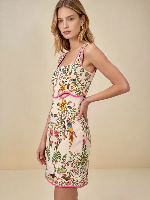 NWOT FARM Rio Linen Convertible 2‑in‑1 Dress Detachable Top & Skirt set Sz XS - Image 2