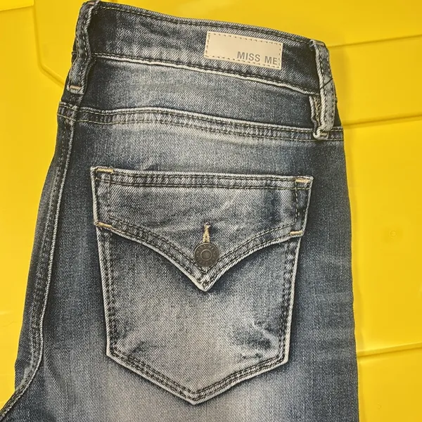 NEW Sz 26/2 MISS ME JEANS WOMEN SKINNY MID RISE FLAP BUTT POCKETS MEDIUM DARK - Image 5