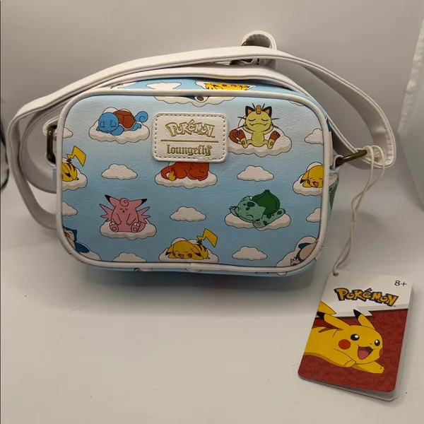 NWT Loungefly Pokémon Sleeping Characters Cloud Print Crossbody Bag Blue - Image 5