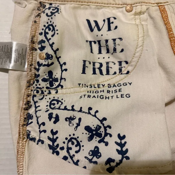 Free People Tinsley Baggy High Rise Straight Leg Denim 28 NWT MSRP $98 - Image 6