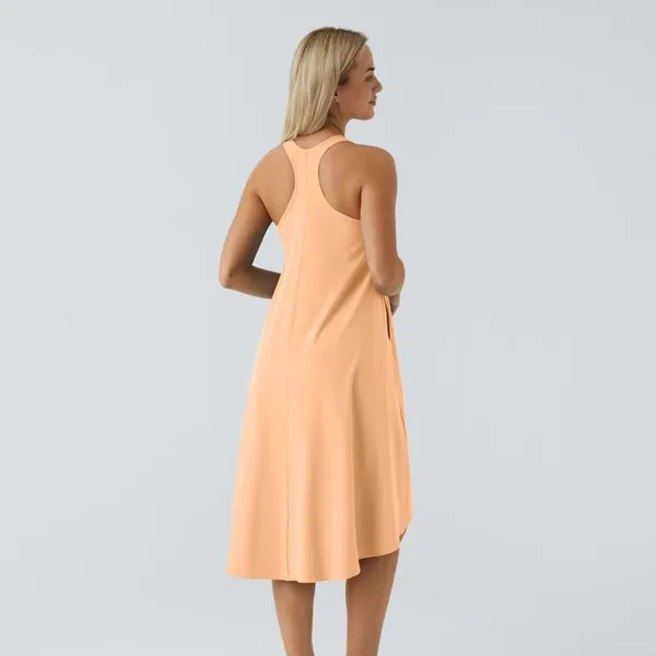 Halara Breezeful Backless Racerback High Low Flowy Midi Dress in Peach Sz Medium - Image 2