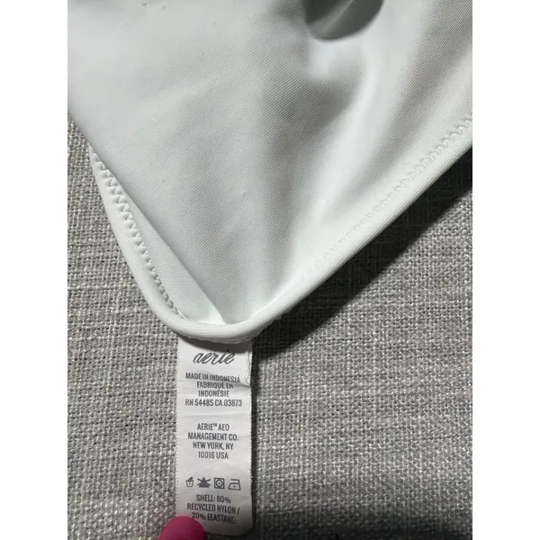 Aerie Womens White High Waisted High Cut Bikini Swim Bottoms Size Medium - Image 4