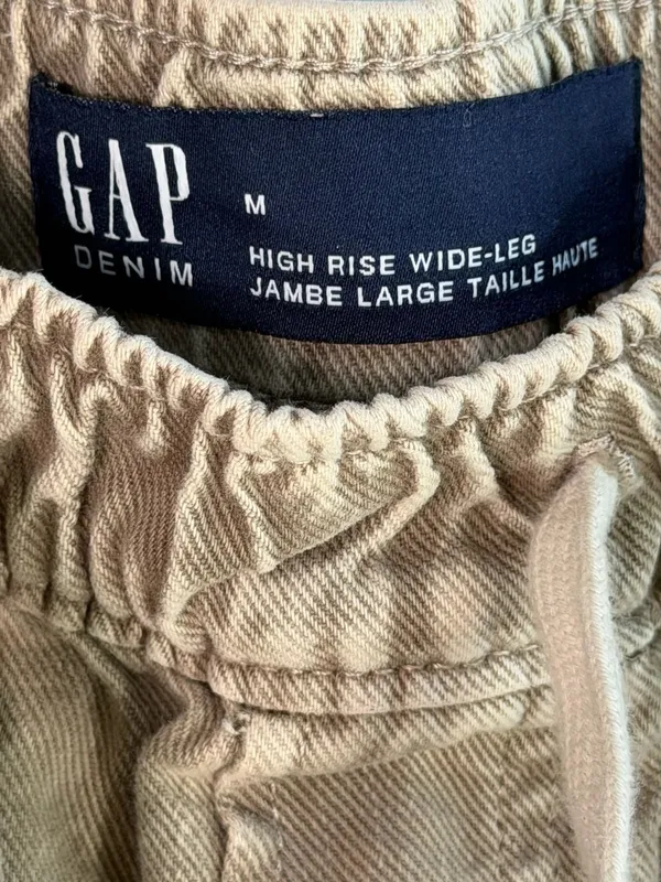 Gap High Rise Pull-On Wide-Leg Utility Jeans M - Image 2
