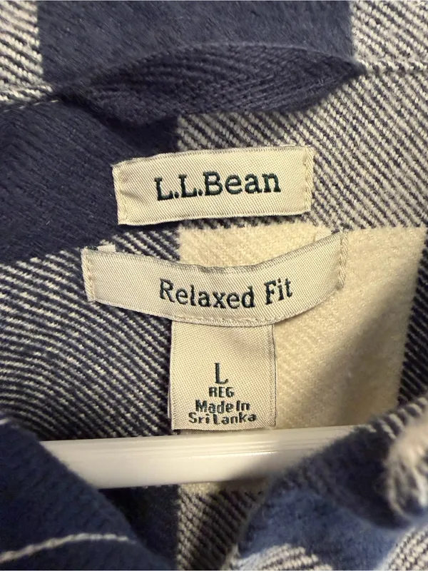 L.L. Bean 100% Cotton Soft Brushed Flannel Size Plaid Size Large - Image 4