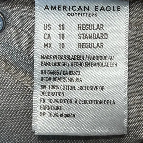 American Eagle Low Rise Skater Jeans Women Brown Corduroy Pants Size 10 Flare‎ - Image 9