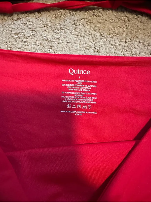 NWT Quince knotted high leg bikini set cherry red - Image 3
