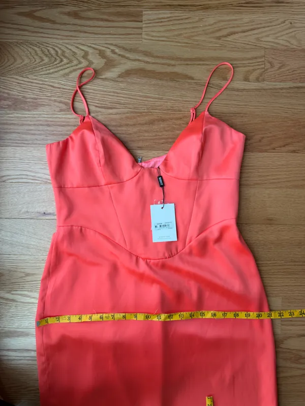 Bardot Ayla Midi Dress Orange Fizz Satin Corset NWT XL US 10 - Image 13