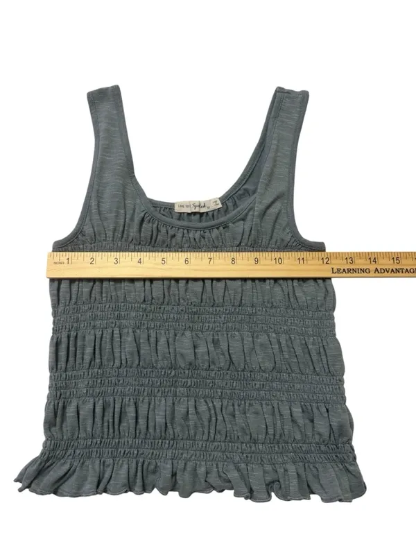 Blue Smocked Ruffle Tank Top Size M - Image 6