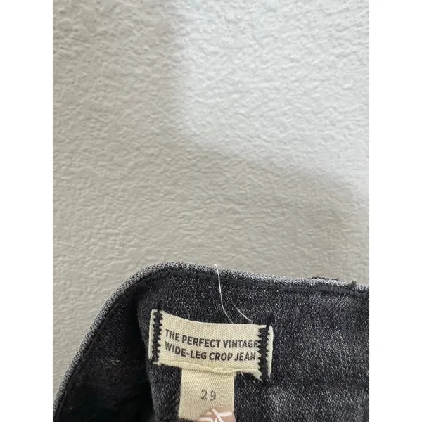 Madewell The Perfect Vintage Wide-Leg Crop Jeans Size 29 Washed Black Robles - Image 6