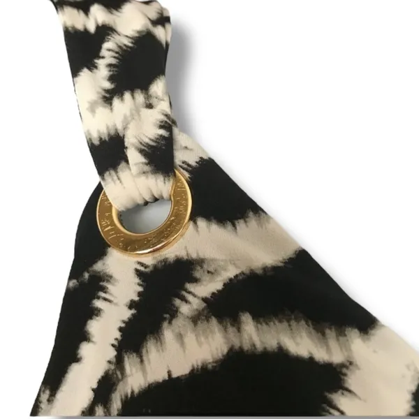 Rafaella Womens Dress Size S Black White Tie‎ Dye Flounce Deep V Neck Maxi - Image 9