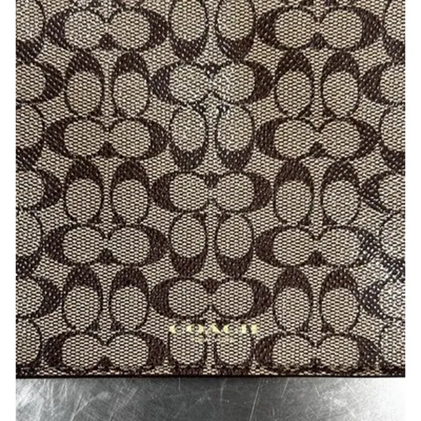 Coach Signature Slim Zip Top Wallet Brown - Image 7