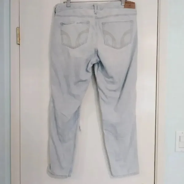 Hollister Light Wash High Rise Destroyed Mom Jeans - Image 2